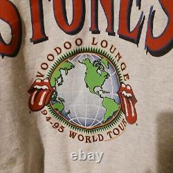 Vintage Brockum 1994-95 The Rolling Stones Voodoo Lounge Tour Hoodie Men's XL 94