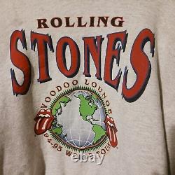 Vintage Brockum 1994-95 The Rolling Stones Voodoo Lounge Tour Hoodie Men's XL 94