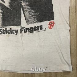 Vintage DISTRESSED 1989 Original The Rolling Stones Sticky Fingers T Shirt S/M