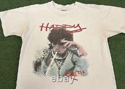 Vintage Happy Keith Richards The Rolling Stones T-shirt size L Good Condition