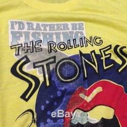 Vintage I'D RATHER BE FISHING THE ROLLING STONES shirt size M