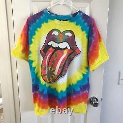 Vintage Liquid Blue 2002 Rolling Stones Tie-dye Lsd Tongue Band Festival T Shirt