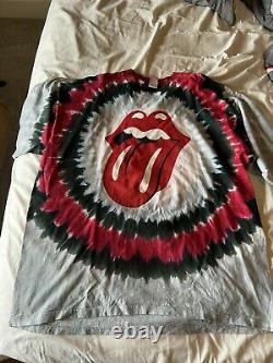 Vintage Liquid Blue Y2K The Rolling Stones Tie Dye T-Shirt 2XL New witho Tags NWOT