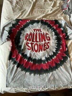 Vintage Liquid Blue Y2K The Rolling Stones Tie Dye T-Shirt 2XL New witho Tags NWOT