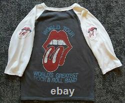 Vintage Mick Jagger Rolling Stones Gimme Shelter Raglan Shirt VTG Tee World Tour