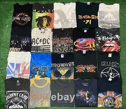 Vintage Music Tour T shirt REPRINTS Lot Of 22 AC/DC Iron Maiden Rolling Stones