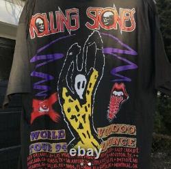 Vintage NEW 90s Rolling Stones Voodoo Lounge Tour Tshirt Black XL Single Stitch