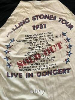 Vintage Original 1981 Rolling Stones Tour Raglan Baseball Shirt Large 80s Band