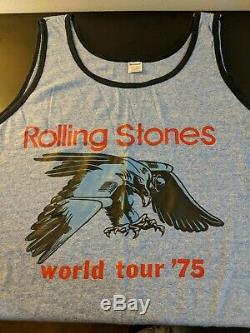 Vintage ROLLING STONES 1975 WORLD TOUR Concert Tour TANK TOP. NM. Extra Large