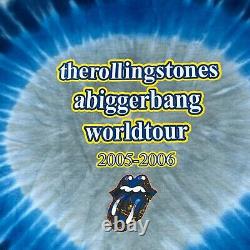 Vintage ROLLING STONES Bigger Bang 2005-06 Spiral TieDye Concert TOUR T-SHIRT XL