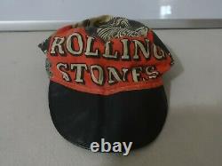Vintage Rare 1970/80's Rolling Stones Band Pillbox Hat Painters Cap Rock