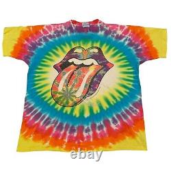 Vintage Rare Liquid Blue The Rolling Stones Colorful Tie Dye T-Shirt XL 1994 USA