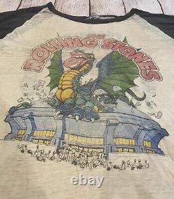 Vintage Rolling Stones 1981 Tour T-Shirt XL Phoenix AZ Band Raglan Single Stitch