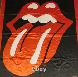 Vintage Rolling Stones 1983 Musidor Satin Concert Banner Original 45x50 Flag