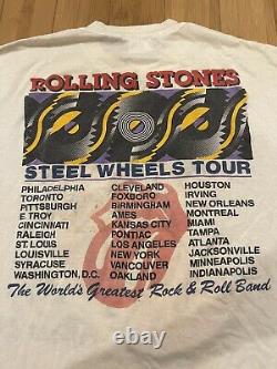 Vintage Rolling Stones 1989 89 Lips Tongue North American Tour Band T-shirt XL