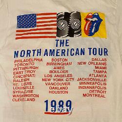 Vintage Rolling Stones 1989 North American Tour T-Shirt 80s Size Large USA