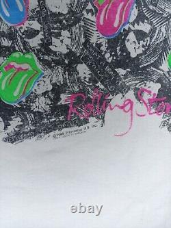 Vintage Rolling Stones 1989 Steel Wheels Concert T-shirt Single Stitch Mens XXXL