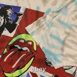 Vintage Rolling Stones 1989 Steel Wheels Tour Band Rock Tie Dye T-Shirt Size L