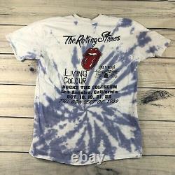 Vintage Rolling Stones 1989 Steel Wheels Tour Band Rock Tie Dye Tshirt XLarge