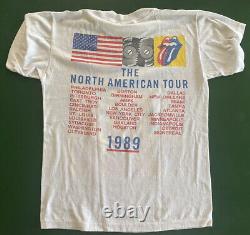 Vintage Rolling Stones 1989 Steel Wheels Tour Shirt Warhol Single Stitch Medium