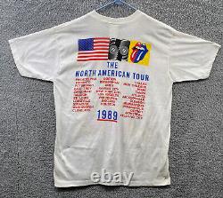 Vintage Rolling Stones 1989 Steel Wheels Tour Shirt Warhol Single Stitch XL Band
