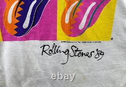 Vintage Rolling Stones 1989 Steel Wheels Tour Shirt Warhol Single Stitch XL Band