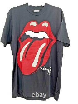 Vintage Rolling Stones 1989 T-Shirt steel wheels Tour Hanes staff shirt sz LG