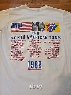 Vintage Rolling Stones 1989 THE NORTH AMERICAN TOUR, single Stitch T-shirt (L)