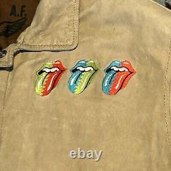 Vintage Rolling Stones 1989 Tour Jacket Leather Brockum Licensed Sz 46 EUC D5