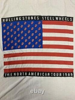 Vintage Rolling Stones 1989 Tour T Shirt Sz L Steel Wheels