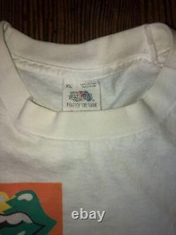 Vintage Rolling Stones 1989 Tour T Shirt White Rare Warhol Tongue Size Men's XL