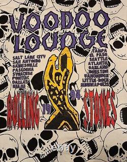 Vintage Rolling Stones 1994 Voodoo Lounge All Over Print XL Concert Tour Shirt