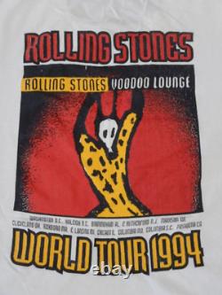 Vintage Rolling Stones 1994 Voodoo Lounge World Tour Single Stitch Tee Shirt XL