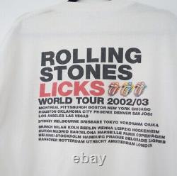Vintage Rolling Stones 2002/03 Licks World Tour Concert T-Shirt, Sz Extra Large