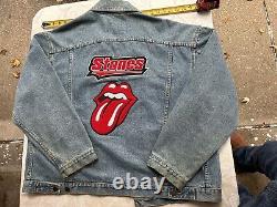 Vintage Rolling Stones 97/98 Bridges To Babylon Tour DENIM Jean Jacket Men's XL