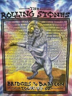 Vintage Rolling Stones 98 Bridges To Babylon Rare T-Shirt Men's XL Bootleg