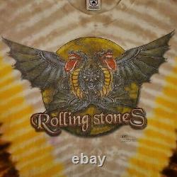 Vintage Rolling Stones Bridges To Babylon Dragon Tie Dye Tour T-Shirt 1997 2XL