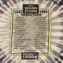 Vintage Rolling Stones Bridges To Babylon Tie Dye Tour T-Shirt 1997 Size XL