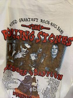 Vintage Rolling Stones Bridges To Babylon World Tour 1997 Concert T-Shirt x larg
