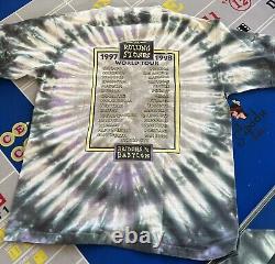 Vintage Rolling Stones Bridges to Babylon 1997 Tour Tee Tie Dye Band Shirt XL