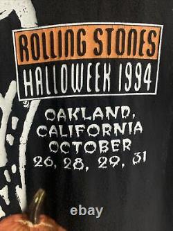 Vintage Rolling Stones Halloween Fangs Oakland Halloween 90s T Shirt Large XL