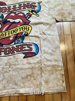 Vintage Rolling Stones Liquid Blue Tattoo You Shirt Cotton Dyed 2003 Y2K