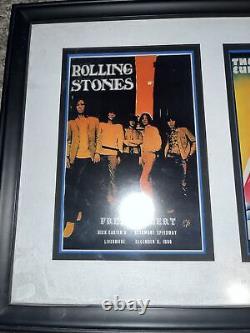 Vintage Rolling Stones Picture Frame Of 4 Different Tour Dates Rare Find
