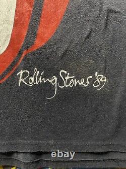 Vintage Rolling Stones Shirt Large 1989 North American Tour Tee Single Stitch