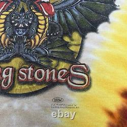 Vintage Rolling Stones Shirt Mens L Tie Dye Twin Dragon 1997 Tour Concert Band