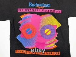 Vintage Rolling Stones Shirt Steel Wheels Tour 80s 1989 Concert Band Tee V7