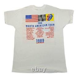 Vintage Rolling Stones Steel Wheels'89 Tour T-Shirt Sz XL North American 1980