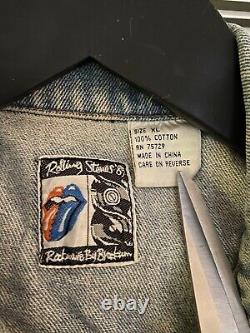Vintage Rolling Stones Steel Wheels Tour Jean Jacket 1989 Made By Brockum XL