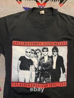 Vintage Rolling Stones Steel Wheels brockum t shirt 1989 Size Large