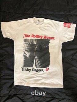 Vintage Rolling Stones Sticky Fingers T-Shirt 1989 Mick Jagger Promotour Rare L